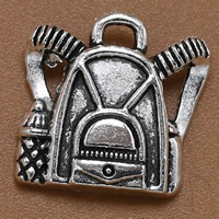 Zinc Alloy Pendants Schoolbag antique silver color plated lead & cadmium free Approx 1.5mm Sold By Bag