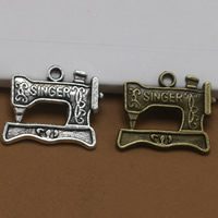 Zinc Alloy Tool Pendants Sewing Machine plated with letter pattern lead & cadmium free Approx 1.5mm Sold By Bag