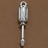 Zinc Alloy Tool Pendants antique silver color plated lead & cadmium free Approx 1.5mm Sold By Bag