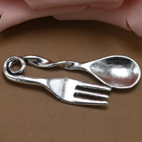 Zinc Alloy Tool Pendants Tableware antique silver color plated lead & cadmium free Approx 1.5mm Sold By Bag