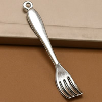 Zinc Alloy Tool Pendants Fork antique silver color plated lead & cadmium free Approx 1.5mm Sold By Bag