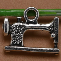 Tibetan Style Pendants, Sewing Machine, antique silver color plated, lead & cadmium free, 19x15mm, Hole:Approx 1.5mm, 100PCs/Bag, Sold By Bag
