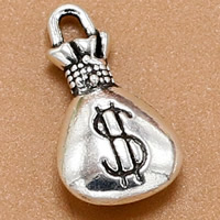 Zinc Alloy Money Bag antique silver color plated lead & cadmium free Approx 2mm Sold By Bag