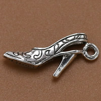 Tibetan Style Shoes Pendants, antique silver color plated, lead & cadmium free, 23x4mm, Hole:Approx 1.5mm, 100PCs/Bag, Sold By Bag