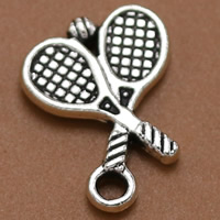 Tibetan Style Pendants, Tennis Racket, antique silver color plated, lead & cadmium free, 19x14mm, Hole:Approx 1.5mm, 100PCs/Bag, Sold By Bag