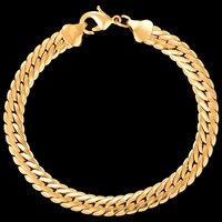Men Bracelet Brass 18K gold plated for man lead & cadmium free 6.2mm Sold Per Approx 8 Inch Strand