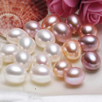 Freshwater Pearl Earring Stud Component Rice natural & half-drilled mixed colors Grade AAAA Approx 0.8-1mm Sold By Bag