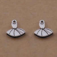 Tibetan Style, Skirt, antique silver color plated, lead & cadmium free, 15x16mm, Hole:Approx 1-1.5mm, 200PCs/Bag, Sold By Bag