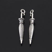 Tibetan Style Tool Pendants, Umbrella, antique silver color plated, lead & cadmium free, 5x35mm, Hole:Approx 1-1.5mm, 100PCs/Bag, Sold By Bag