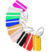 Hliník Luggage Tag, s Papír & Tiger Tail Wire, Obdélník, namalovaný, více barev na výběr, 80x42mm, Prodáno By PC