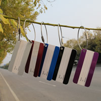 Hliník Luggage Tag, s Papír & Tiger Tail Wire, Obdélník, namalovaný, smíšené barvy, 80x40mm, 10PC/Bag, Prodáno By Bag