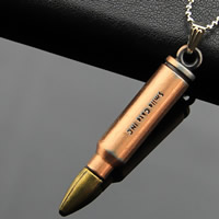 Zinc Alloy Pendants Bullet plated with letter pattern & for man nickel lead & cadmium free Approx Sold By PC