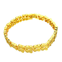 Brass Bracelet, 24K gold plated, for woman, nickel, lead & cadmium free, 9x3mm, Sold Per Approx 7.5 Inch Strand