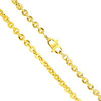 Mässing Chain Necklace, 24K guldpläterad, för människan, nickel, bly och kadmium gratis, 4x3.50x0.50mm, Såld Per Ca 17 inch Strand