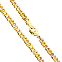 Messingkette Halskette, Messing, 24 K vergoldet, Twist oval & für den Menschen, frei von Nickel, Blei & Kadmium, 5x4x1mm, verkauft per ca. 18 ZollInch Strang