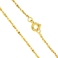 Collar de cadena de latón, metal, chapado en oro de 24 K, para hombre, libre de níquel, plomo & cadmio, 1.50mm, Vendido para aproximado 17.5 Inch Sarta