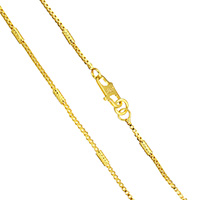 Messingkette Halskette, Messing, 24 K vergoldet, Kastenkette & für den Menschen, frei von Nickel, Blei & Kadmium, 4x2x2mm, 1x1mm, verkauft per ca. 17.5 ZollInch Strang