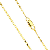Collar de cadena de latón, metal, chapado en oro de 24 K, para hombre, libre de níquel, plomo & cadmio, 5x2x1mm, Vendido para aproximado 23.5 Inch Sarta