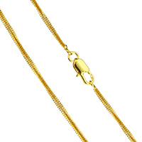 Collar de cadena de latón, metal, chapado en oro de 24 K, para hombre, libre de níquel, plomo & cadmio, 2mm, Vendido para aproximado 24 Inch Sarta