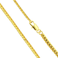 Brass Chain Necklace, 24K gold plated, curb chain & for man, nickel, lead & cadmium free, 3.50x1mm, Sold Per Approx 23.5 Inch Strand