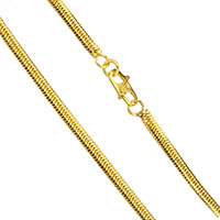 Mässing Chain Necklace, 24K guldpläterad, fiskbens kedja & för människan, nickel, bly och kadmium gratis, 3x1mm, Såld Per Ca 23.5 inch Strand