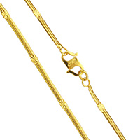 Collar de cadena de latón, metal, chapado en oro de 24 K, cadena de la raspa de arenque & para hombre, libre de níquel, plomo & cadmio, 2.50x1mm, Vendido para aproximado 24 Inch Sarta