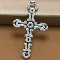 Tibetan Style Cross Pendants, antique silver color plated, lead & cadmium free, 23x14mm, Hole:Approx 1.5mm, 100PCs/Bag, Sold By Bag