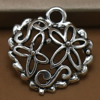 Tibetan Style Heart Pendants, antique silver color plated, lead & cadmium free, 22x20mm, Hole:Approx 1.5mm, 100PCs/Bag, Sold By Bag