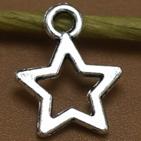 Zink Alloy Star Pendant, antik silver pläterad, leda & kadmiumfri, 12x10mm, Hål:Ca 1.5mm, 100PC/Bag, Säljs av Bag