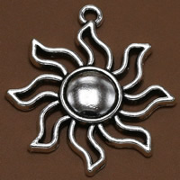 Tibetan Style Pendants, Sun, antique silver color plated, lead & cadmium free, 34x31mm, Hole:Approx 1.5mm, 100PCs/Bag, Sold By Bag