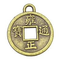 Tibetan Style Flat Round Pendants, antique bronze color plated, nickel, lead & cadmium free, 19x23x1mm, Hole:Approx 2mm, 1000PCs/Lot, Sold By Lot