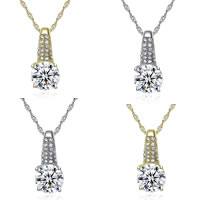 Austrian Crystal Necklace Brass with Austrian Crystal plated Singapore chain & with cubic zirconia & faceted nickel lead & cadmium free 16mm Sold Per Approx 17.5 Inch Strand