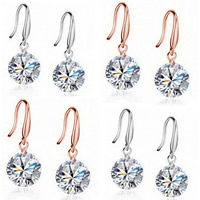 Austrian Crystal Earring Brass with Austrian Crystal plated faceted nickel lead & cadmium free 8mm Sold By Pair