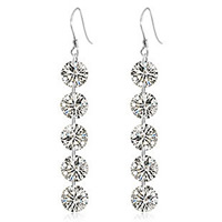 Austrian Crystal Earring Brass with Austrian Crystal platinum plated faceted nickel lead & cadmium free Sold By Pair