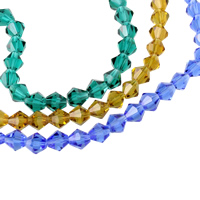 Bicone Crystal Beads, faceted, more colors for choice, 8x8mm, Hole:Approx 1mm, Length:Approx 11.5 Inch, 10Strands/Bag, Approx 41PCs/Strand, Sold By Bag