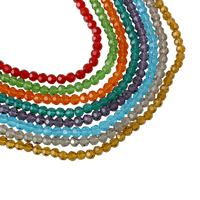 Perles de cristal rondelle, facettes, plus de couleurs à choisir, 4mm, Trou:Environ 1mm, Longueur Environ 14 pouce, 10Strandstoron/sac, Environ 100PC/brin, Vendu par sac