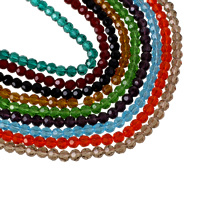 Rondelle Crystal Beads, faceted, more colors for choice, 6mm, Hole:Approx 1mm, Length:Approx 21 Inch, 10Strands/Bag, Approx 99PCs/Strand, Sold By Bag
