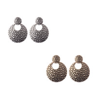 Zinc Alloy Drop Earring Flat Round plated nickel lead & cadmium free 30mm Sold By Pair