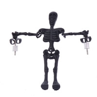 цинковый сплав Сережка, Скелет, покрыт лаком, черный, не содержит никель, свинец, 55x45mm, продается Пара