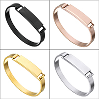 Stainless Steel Bangle, plated, for woman, more colors for choice, 48x12x5mm, 8x2mm, Inner Diameter:Approx 65x51mm, Length:Approx 8 Inch, 5PCs/Lot, Sold By Lot