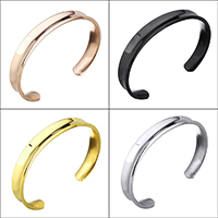 Stainless Steel Cuff Bangle, plated, for woman, more colors for choice, 10x4mm, Inner Diameter:Approx 61x49mm, Length:Approx 6.5 Inch, 5PCs/Lot, Sold By Lot