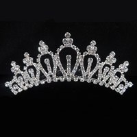 Bridal Tiaras, Tibetan Style, Crown, platinum color plated, for bridal & with rhinestone, lead & cadmium free, 90mm, Sold By PC