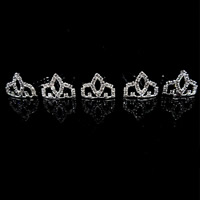 Tiara's, Zinc Alloy, Kroon, platinum plated, voor bruids & met strass, lood en cadmium vrij, 22mm, 5pC's/Bag, Verkocht door Bag