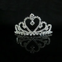 Bridal Tiaras, Tibetan Style, Crown, platinum color plated, for bridal & with rhinestone, lead & cadmium free, 70mm, Sold By PC
