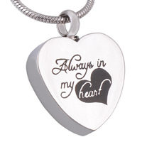 316L Stainless Steel Cinerary Casket Pendant Heart with letter pattern original color Approx 4mm Sold By PC