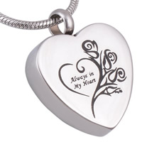 316L Stainless Steel Cinerary Casket Pendant, Heart, with letter pattern, original color, 19.5x24.5mm, Hole:Approx 4mm, Sold By PC