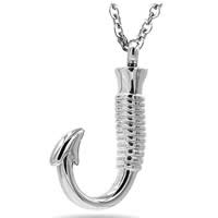 316L Stainless Steel Cinerary Casket Pendant, Pirate Fishhook, original color, 21x35mm, Hole:Approx 4mm, Sold By PC