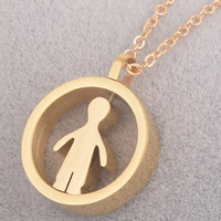 Stainless Steel Pendants, Girl, gold color plated, 25x25mm, Hole:Approx 4x6mm, Sold By PC