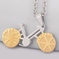 Stainless Steel Pendants Bike two tone Approx Sold By PC