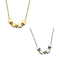 Stainless Steel Jewelry Necklace Cube plated oval chain & for woman & two tone Sold Per Approx 18 Inch Strand